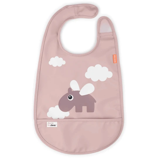 Done by Deer - Bavaglino impermeabile in velcro Happy Clouds - Con tasca - Versioni Done By Deer: Cipria
