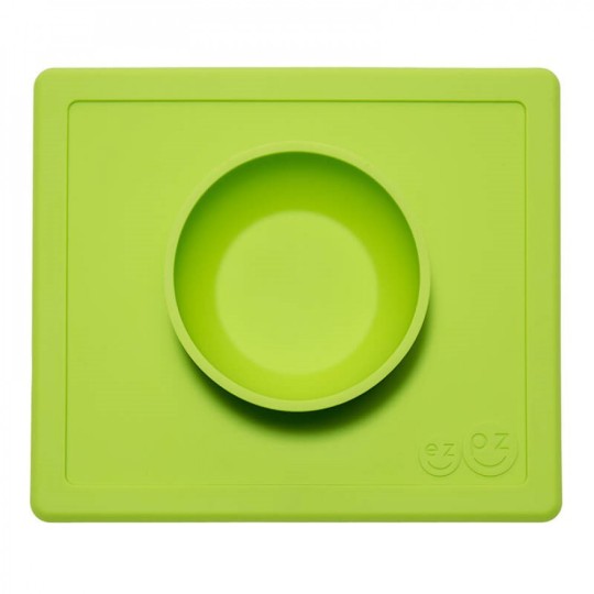 Ezpz - Tovaglietta con scodella ventosa silicone antiscivolo - Colore: Verde