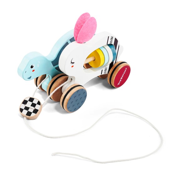 Topbright - Gioco trascinabile da tirare bambino 1 anno Lepre e Tartaruga