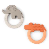 Done by Deer - Set 2 Massaggiagengive Elphee e Croco - 100% Silicone Alimentare - Colore: Sabbia