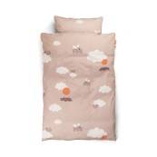 Done by Deer - Set Copripiumino e Federa Happy Clouds 100 x 130 cm cm - 100% Cotone Bio - Colore: Cipria