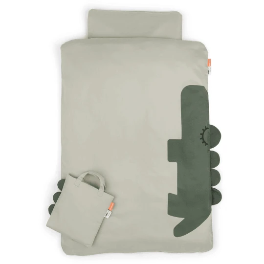 Done by Deer - Set Copripiumino e Federa 100x140cm - Colore: Verde