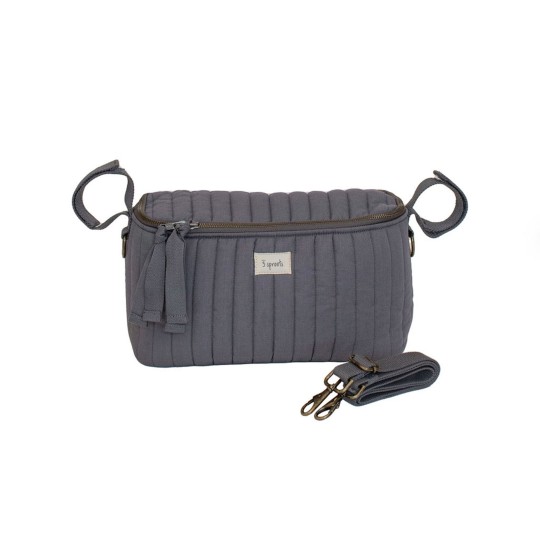 3Sprouts - Borsa Portaoggetti per Passeggino - Tessuto Trapuntato - Versioni 3 Sprouts: Grigio