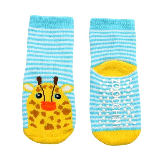 Zoocchini - Calzini Antiscivolo Grip+Easy - 0-2 anni - Disegno: Giraffa