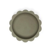 Soina - Ciotola con ventosa e coperchio Leone - 100% Silicone Alimentare - Colori Soina: Salvia