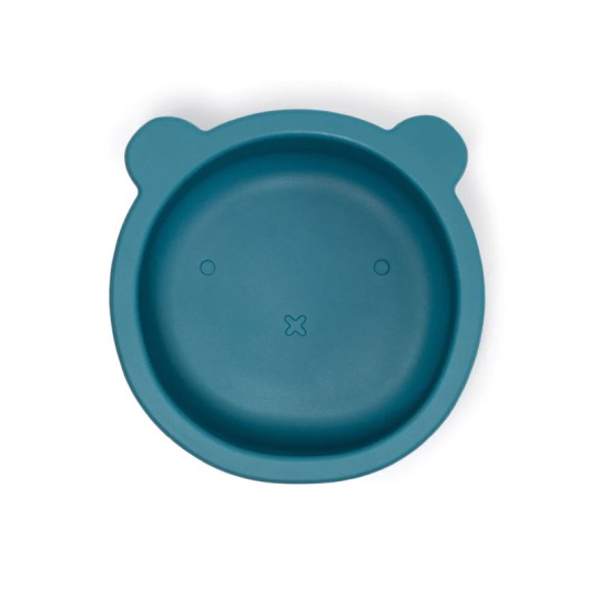 Soina - Ciotola con ventosa e coperchio Orso - 100% Silicone Alimentare - Colori Soina: Blu Notte