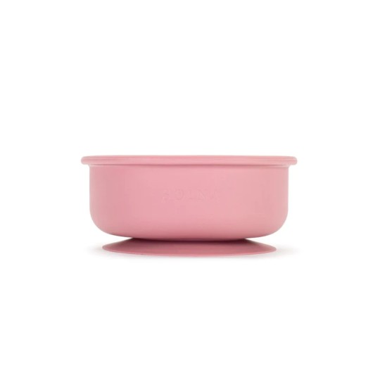 Soina - Ciotola con ventosa e coperchio Orso - 100% Silicone Alimentare - Colori Soina: Rosa Antico