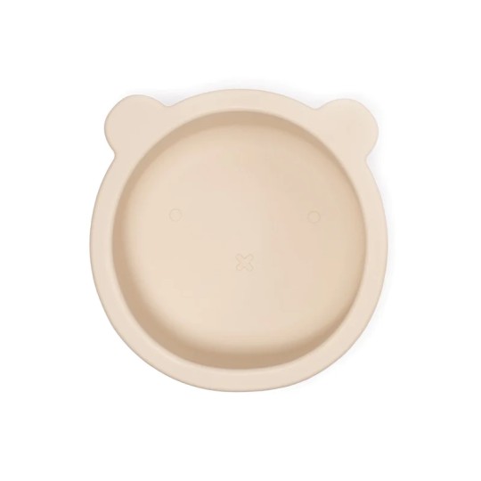 Soina - Ciotola con ventosa e coperchio Orso - 100% Silicone Alimentare - Colori Soina: Avorio