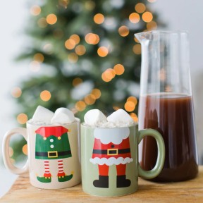 Pearhead - Set di tazze con Babbo Natale ed elfo