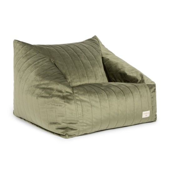 Nobodinoz - Pouf Chelsea Velvet - 72x75x42 cm - Eco-Velluto - Colori Nobodinoz: Olive Green