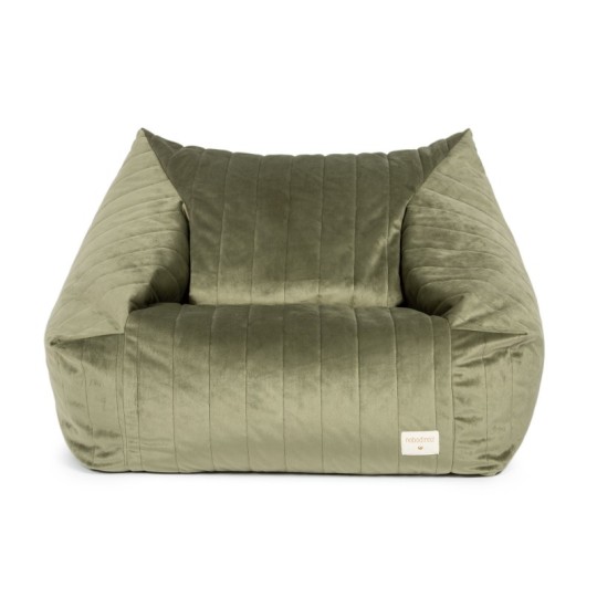 Nobodinoz - Pouf Chelsea Velvet - 72x75x42 cm - Eco-Velluto - Colori Nobodinoz: Olive Green