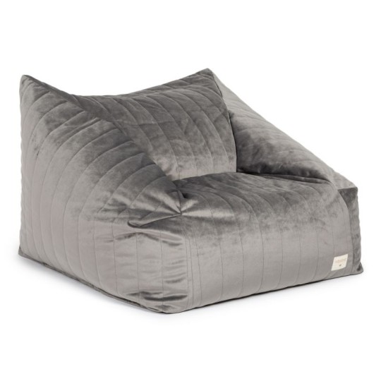 Nobodinoz - Pouf Chelsea Velvet - 72x75x42 cm - Eco-Velluto - Colori Nobodinoz: Slate Grey