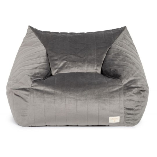 Nobodinoz - Pouf Chelsea Velvet - 72x75x42 cm - Eco-Velluto - Colori Nobodinoz: Slate Grey
