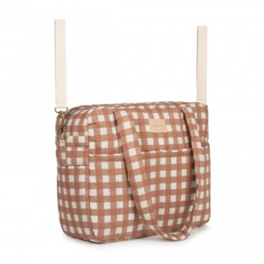 Nobodinoz - Borsa Organizer per Passeggino Hyde Park - 38x33x16 cm - Colori Nobodinoz: Terracotta Checks