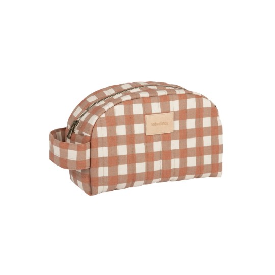 Nobodinoz - Trousse da viaggio impermeabile - 26x15x10 cm - Colori Nobodinoz: Terracotta Checks