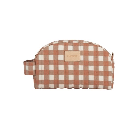 Nobodinoz - Trousse da viaggio impermeabile - 26x15x10 cm - Colori Nobodinoz: Terracotta Checks