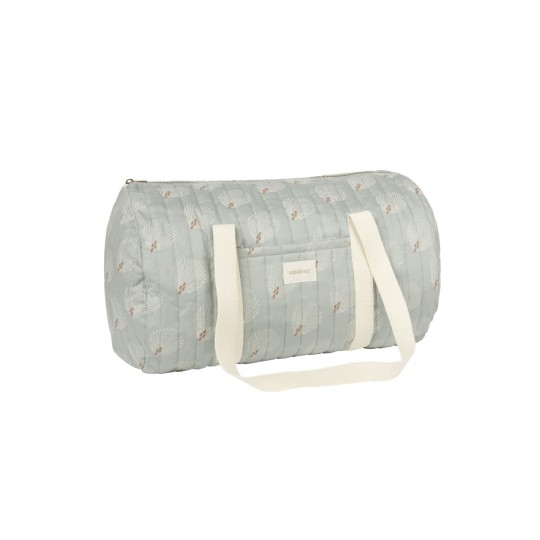 Nobodinoz - Borsa Weekend  - 45x30x30 - 100% Cotone organico - Colori Nobodinoz: White Gatsby antique Green