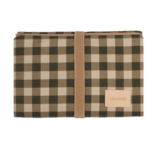 Nobodinoz - Fasciatoio da viaggio impermeabile Hyde Park - 70x50 cm - Colori Nobodinoz: Green Checks
