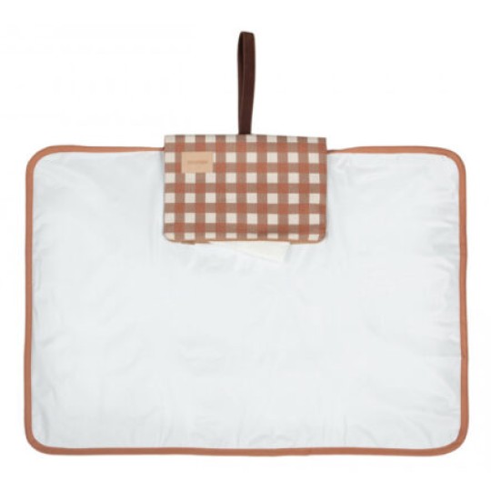 Nobodinoz - Fasciatoio da viaggio impermeabile Hyde Park - 70x50 cm - Colori Nobodinoz: Terracotta Checks