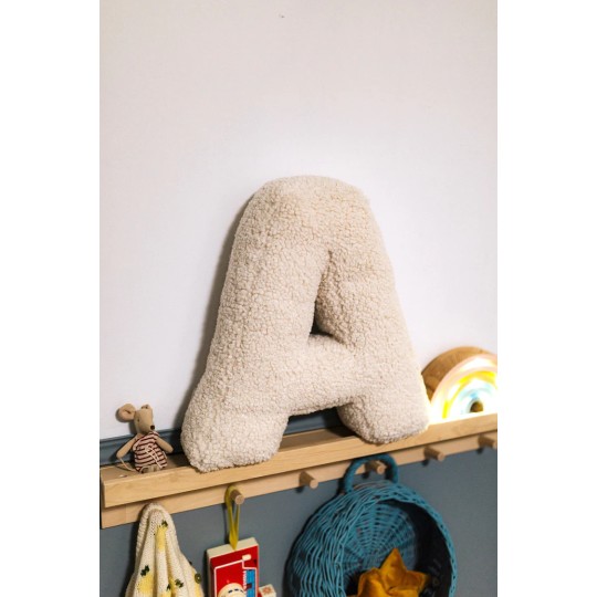 Betty's Home - Cuscino decorativo Alfabeto - Lettera A - Colore: Teddy Cream