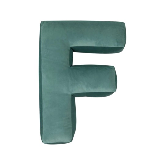 Betty's Home - Cuscino decorativo Alfabeto - Lettera F - Colore: Menta