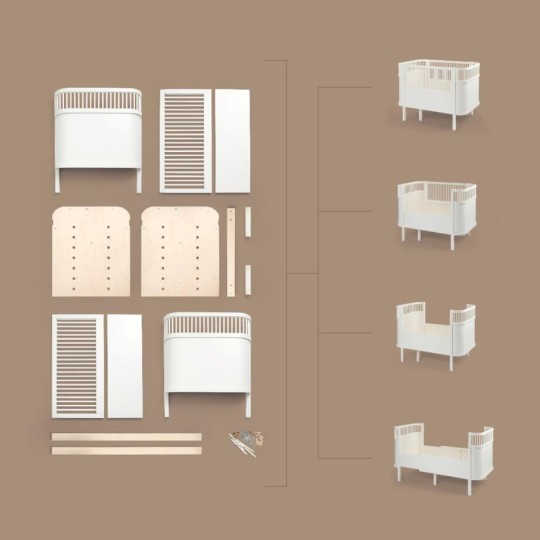 Sebra - Lettino evolutivo Baby e Junior- Juno - Dal 1942 - Varianti Sebra: Wooden Edition