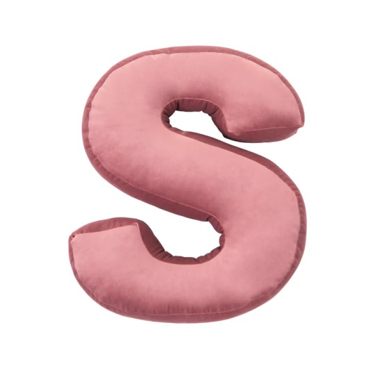 Betty's Home - Cuscino decorativo Alfabeto - Lettera S - Colore: Rosa Antico