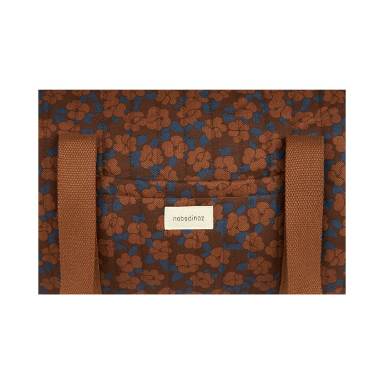 Nobodinoz - Borsa Weekend Paris-Tokyo 44x37x14 cm - Cotone Bio - Colori Nobodinoz: Maroon Poppies