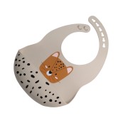 Tryco - Bavaglio Impermeabile con Tasca -  Silicone - Versioni Tryco: Lenny il Leopardo