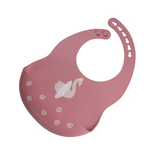 Tryco - Bavaglio Impermeabile con Tasca -  Silicone - Versioni Tryco: Ivy Il Cigno Rosa