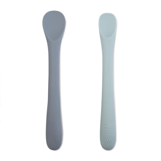Soina - Set cucchiaini per lo svezzamento - Dai 5/6 mesi - Colori Soina: Grigio Perla