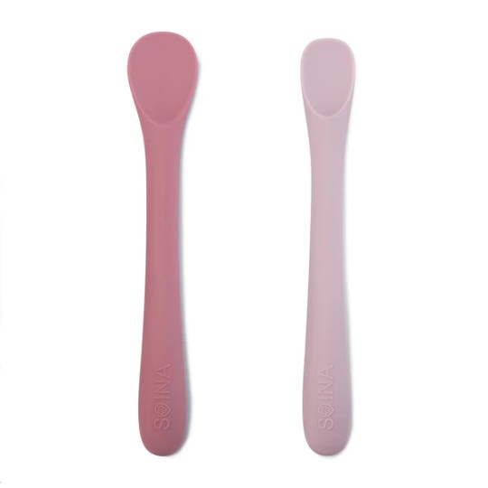 Soina - Set cucchiaini per lo svezzamento - Dai 5/6 mesi - Colori Soina: Rosa Antico