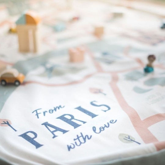 Play&Go - Sacco Portagiochi e Tappeto 2 in 1 - Cotone - Colore: Mappa di Parigi