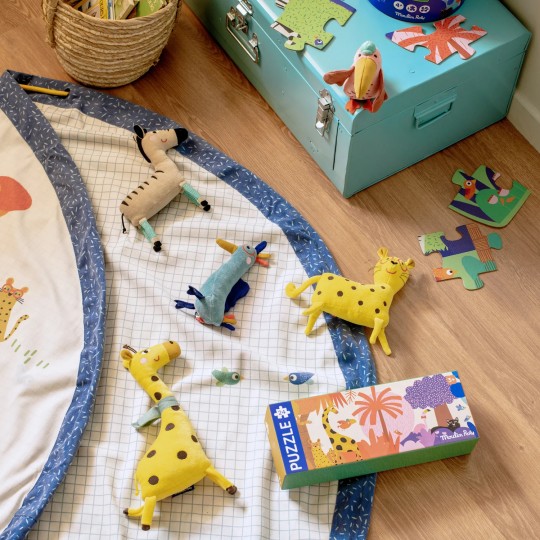 Play&Go - Sacco Portagiochi e Tappeto 2 in 1 - Cotone - Colore: Les Toupitis