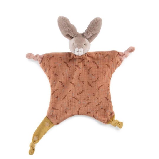 Moulin Roty - Doudou morbido coniglio con peluche - Colore: Argilla