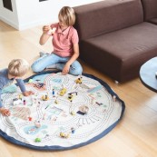 Play&Go - Sacco Portagiochi e Tappeto 2 in 1 - Cotone - Colore: Mappa di L.A.