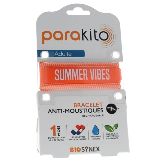 Parakito - Bracciale Adulto antizanzare - Colori Parakito: Arancione "Summer Vibes"