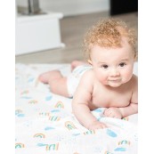 Lulujo - Copertina Swaddle 120 x 120 cm - 100% mussola di cotone - Varianti Lulujo: Amici del Bosco