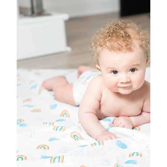 Lulujo - Copertina Swaddle 120 x 120 cm - 100% mussola di cotone - Varianti Lulujo: Amici del Bosco