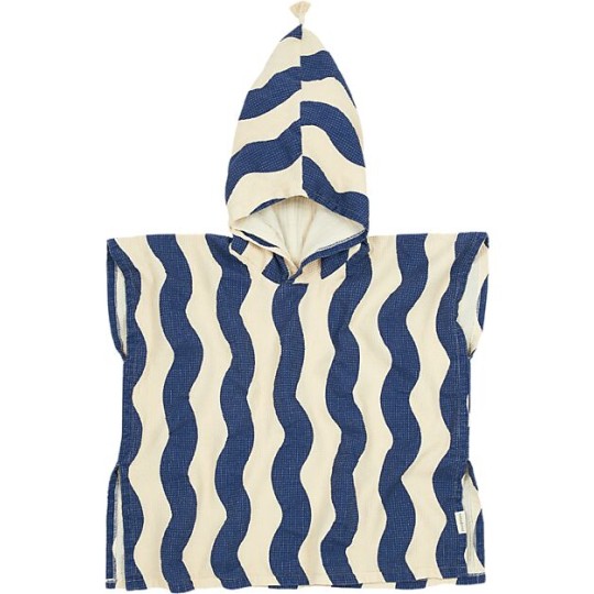 Nobodinoz - Poncho da Bagno Portofino - Cotone Bio - Taglia: 1-3 anni, Colori Nobodinoz: Blue