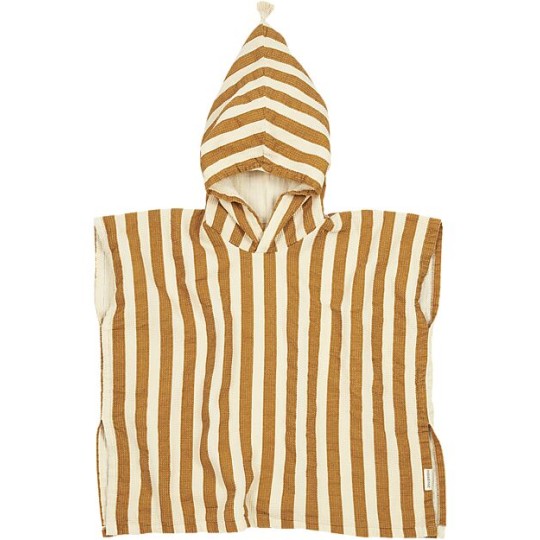 Nobodinoz - Poncho da Bagno Portofino - Cotone Bio - Taglia: 3-6 anni, Colori Nobodinoz: Honey Stripes