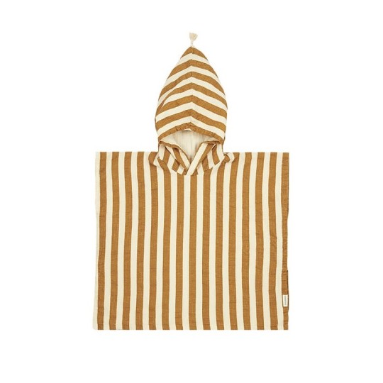 Nobodinoz - Poncho da Bagno Portofino - Cotone Bio - Taglia: 1-3 anni, Colori Nobodinoz: Honey Stripes