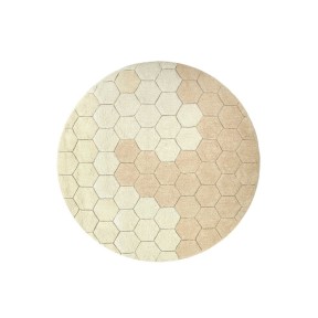 Lorena Canals - Tappeto tondo lavabile Honey Comb - Collezione Planet Bee - 140cm - 100% Cotone