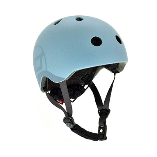 Scoot & Ride - Casco con chiusura magnetica - Taglia: S-M (51-55cm), Colore: Steel