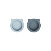 Liewood - Ciotole in silicone Peony - con ventose - Colore Liewood: Sea Blue / Whale Blue