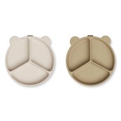 Liewood - Piatto con divisori Stacy - 2 pezzi - Colore Liewood: Sandy / Oat