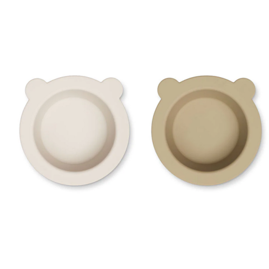 Liewood - Ciotole in silicone Peony - con ventose - Colore Liewood: Sandy / Oat