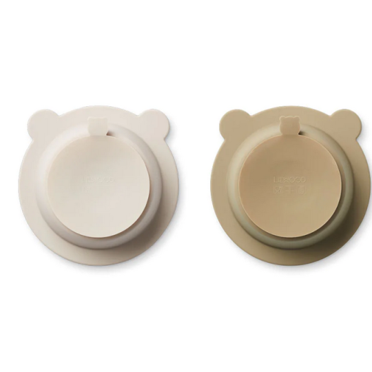 Liewood - Ciotole in silicone Peony - con ventose - Colore Liewood: Sandy / Oat