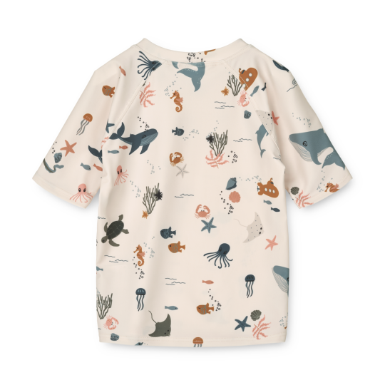 Liewood - Maglia maniche corte Anti UV Noah - Taglia: 116 CM, Colore Liewood: Sea Creature / Sandy