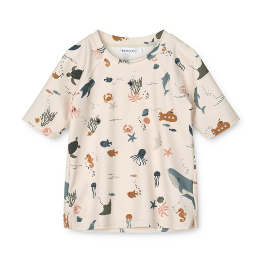 Liewood - Maglia maniche corte Anti UV Noah - Taglia: 116 CM, Colore Liewood: Sea Creature / Sandy